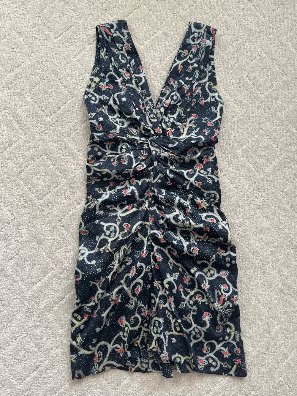 Isabel Marant Etoile Twist-Front V-Neck Sleeveless Floral Print Dress/ 38FR/ NWT